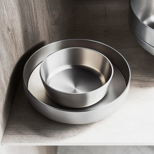 Hiken 3-Piece Basin Set - Modular Stackable Stainless Steel Bowls - Professional Grade Space Saving Design - Heavy Duty Prep System